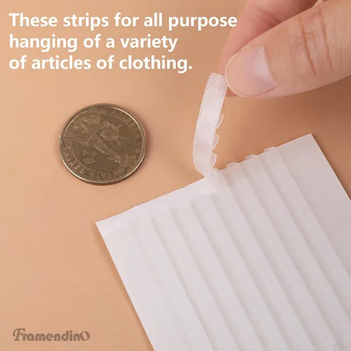 Miniatura 3 de Framendino, Paquete de 200 tiras antideslizantes de goma adhesiva para perchas de madera, ropa transparente