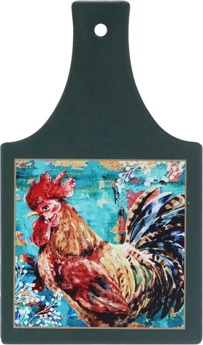 Miniatura 7 de Salvamanteles de gallo de cerámica resistente al calor con diseño de granja de corcho antideslizante (marrón claro)