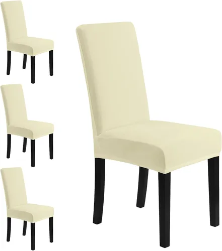 Miniatura 30 de MOSAYT Juego de 2 fundas elásticas de terciopelo para sillas de comedor, fundas suaves con tela extraíble gruesa para sillas Parsons, protectores