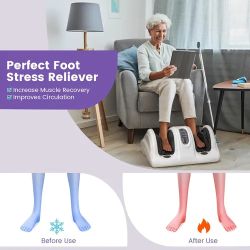 Miniatura 3 de Giantex Masajeador de Pies Shiatsu para Pies, Pierna, Pantorrilla, Tobillo, Alivia el Dolor, Regalo de Spa, Masaje Profundo de Amasado y Rodamiento