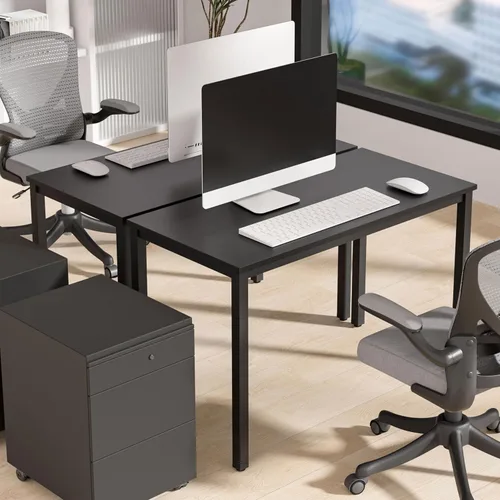 Miniatura 8 de Escritorio para computadora para espacio pequeño, moderno y simple, escritorio para computadora portátil, escritorio de estudio para oficina en Negro