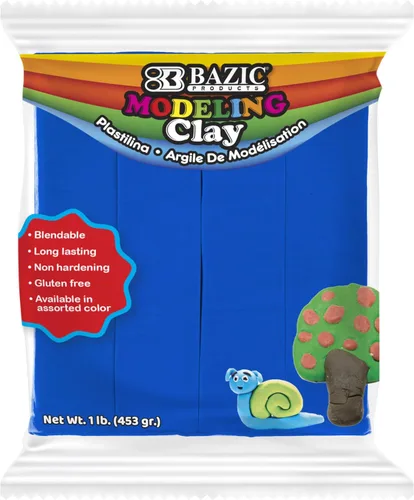 Miniatura 24 de BAZIC Products Arcilla para modelar, color negro, 1 libra, masa de modelado, manualidades, regalo no tóxico para artistas, a granel para aula