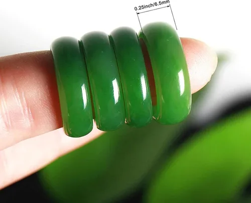 Miniatura 4 de Anillo de jade - Jade hetian verde naturalblanco, anillos de jade verde para mujeres y hombres, joyería de jade, regalos para mujeres
