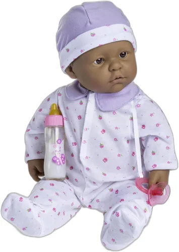 Miniatura 10 de JC Toys La Baby Caucasian - Muñeca bebé pequeña de cuerpo suave de 20 pulgadas Lavable Traje floral rosa extraíble con sombrero, chupete y Rosa