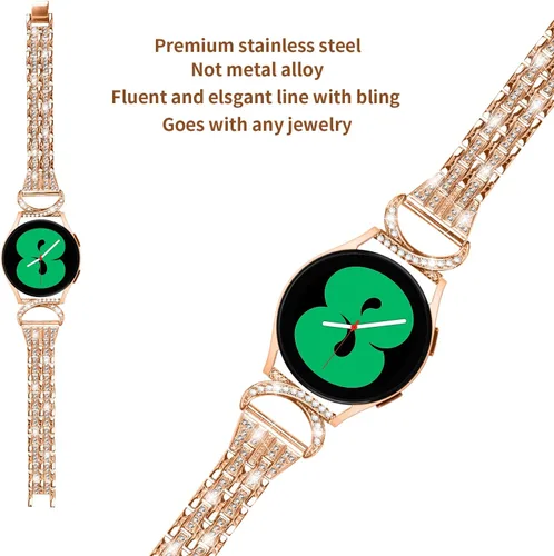 Miniatura 2 de Correas de reloj compatibles con Michael Kors Access Gen 4 MKGO/MKGO Gen 5E de 1.61 pulgadas para mujer, joyería de diamantes de imitación de Oro