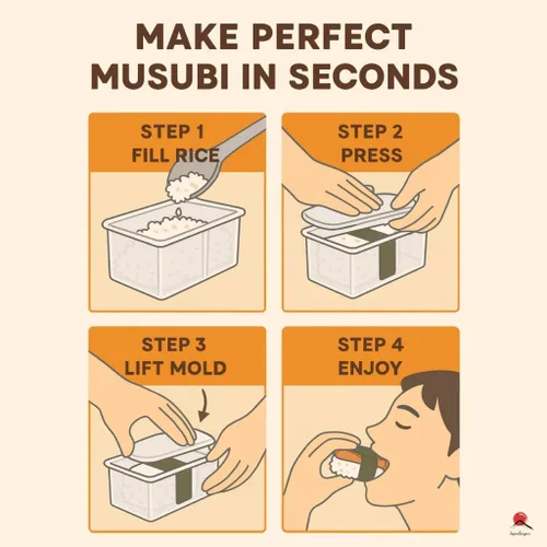 Miniatura 3 de Molde japonés para hacer musubi, fabricado en Japón, prensa de arroz hawaiano Musubi para almuerzo, sushi de carne, molde de arroz de sushi onigiri