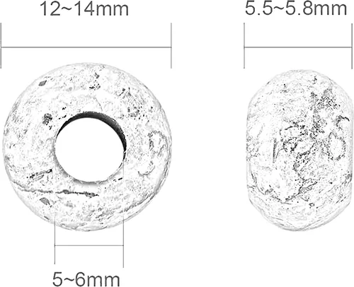 Miniatura 9 de Cuentas de piedra natural de agujero grande (0.23 a 0.236 pulgadas) pulidas Rondelle cuentas de piedras preciosas europeas para pulseras de dijes