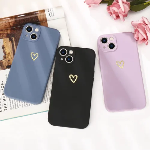 Miniatura 6 de Wirvyuer Funda para iPhone 13, bonita funda delgada a prueba de golpes con soporte de carga inalámbrica y protección, color negro