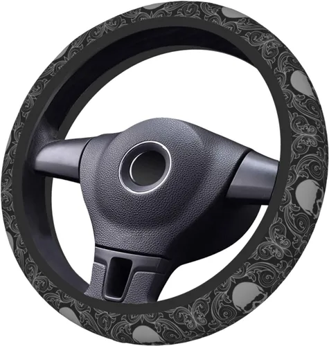 Miniatura 3 de Funda de volante retro con diseño de calavera para mujeres, hombres y niñas, accesorios para automóvil, decoración, antideslizante, de neopreno, 15