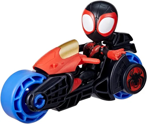 Miniatura 3 de Spidey y sus increíbles amigos Miles Morales figura de acción con motocicleta de juguete, juguetes preescolares, para niños a partir de 3 años