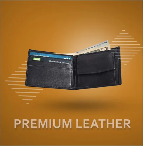 Miniatura 6 de Billetera plegable delgada y compacta con solapa y bolsillo para monedas para niños, Negro -, Minimalista