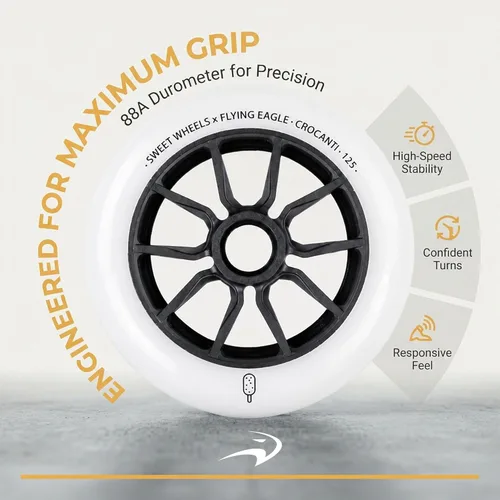 Miniatura 4 de Flying Eagle Crocanti Speed - Juego de ruedas de 4.331 in en línea para interiores, accesorios de patinaje para mujeres y hombres, para ruedas