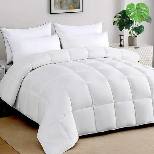 Miniatura 10 de STWIENER Edredón suave súper King de 120 x 98 pulgadas, relleno de edredón alternativo acolchado extra grande, 8 pestañas en las esquinas para todas