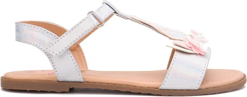 Miniatura 2 de Olivia Miller Zapatos para niños, Majestic Strappy brillante plata niñas sandalias de diapositivas planas