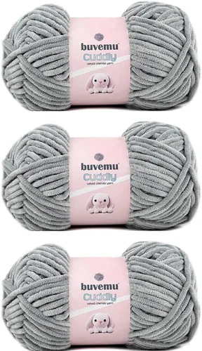 Miniatura 96 de Hilo de felpilla de terciopelo, súper suave y esponjoso, para tejer, hacer manualidades, color amigurumi, duradero para el desprendimiento, 3.53