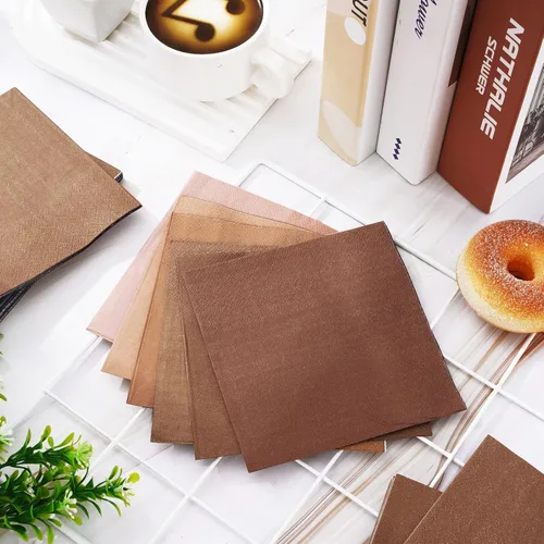 Miniatura 3 de 120 servilletas de papel de color bohemio de 2 capas, 6 colores terracota, servilletas de cóctel desechables en tono de piel de otoño, para otoño