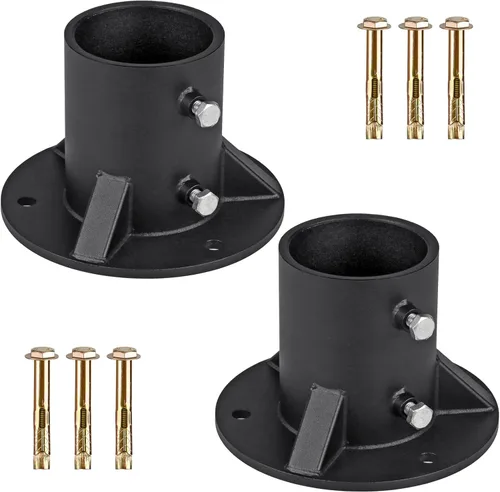 Insaga Brida de base de 3 pulgadas, brida de piso de poste de valla de eslabones de cadena, soporte de hormigón sólido pesado para sostener la