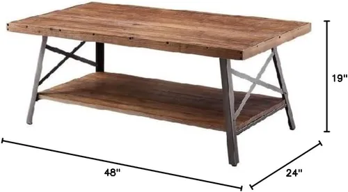 Miniatura 3 de Acme Ikram Mesa de centro rectangular de madera en roble envejecido y negro arenoso