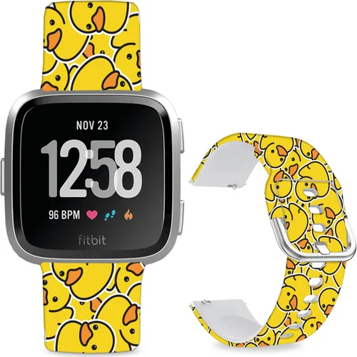 Miniatura 14 de Correas de reloj de silicona suave compatibles con Fitbit Versa 2/Versa/Fitbit Versa Lite/SE, correa de repuesto con bonito patrón floral de 0.98