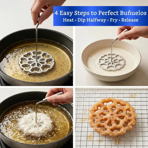 Miniatura 4 de Bunuelos Molde con mango XL (aluminio fundido de 5.7 pulgadas) – Molde para Buñuelos de Viento Mexicanos – Moldes Buñuelos de Viento – Moldes