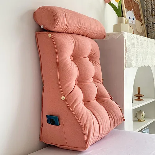 Miniatura 14 de Almohada de lectura con cuello, respaldo de cabecera triangular, cojín de soporte lumbar, almohada de apoyo de espalda para soporte de espalda, Verde