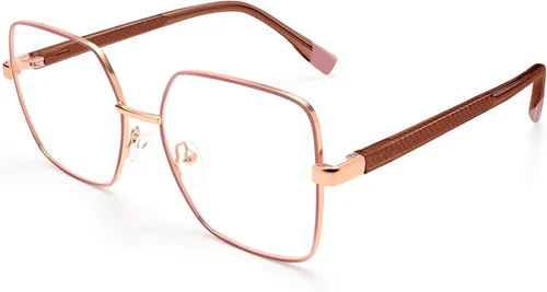 Miniatura 8 de Dollger Gafas cuadradas de gran tamaño con bloqueo de luz azul para mujeres y hombres, marco de metal, antiluz azul, para uso en pantalla