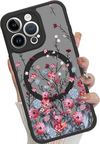 Miniatura 84 de Funda magnética para iPhone 17 Pro [compatible con MagSafe], bonita funda de moda con estampado de leopardo negro, translúcida, mate, parte trasera