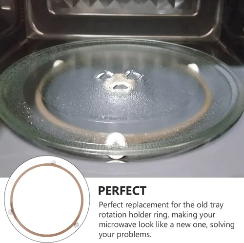 Miniatura 2 de SOLUSTRE Bandeja de microondas, 2 piezas, soporte para plato giratorio de microondas, anillo giratorio de microondas, soporte de bandeja de 7