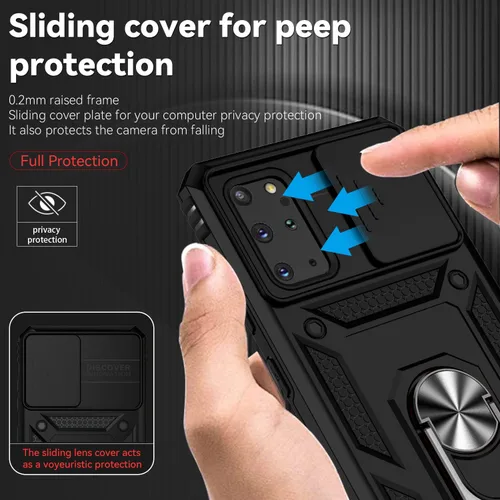 Miniatura 4 de Funda para Samsung Galaxy S20 Plus con cubierta para lente de cámara, protector de pantalla HD, resistente a caídas de grado militar, soporte