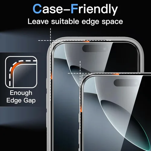 Miniatura 7 de JETech Protector de pantalla para iPhone 16 Pro de 6.3 pulgadas, película de vidrio templado con herramienta de fácil instalación, compatible