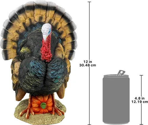 Miniatura 6 de Design Toscano QM2373100 Estatua de Pavo Norteamericano, a todo color, Pequeña