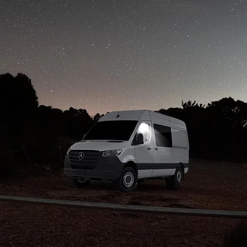 Miniatura 6 de Parasoles para parabrisas Mercedes-Benz Sprinter Van, cubierta de ventana gruesa con aislamiento Oxford para parabrisas de caravana, imanes