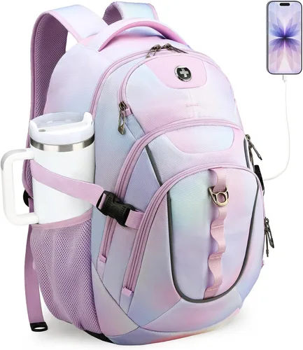 Miniatura 23 de swissdigital Mochila para portátil de viaje de negocios, para hombre y mujer, con puerto de carga USB inteligente, compatible con portátiles de 15.6