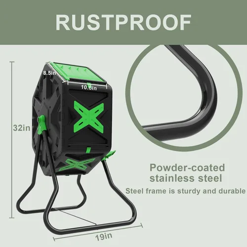 Miniatura 3 de SQUEEZE master Vaso de compostaje ligero de una sola cámara para compost de 18.5 galones/70L