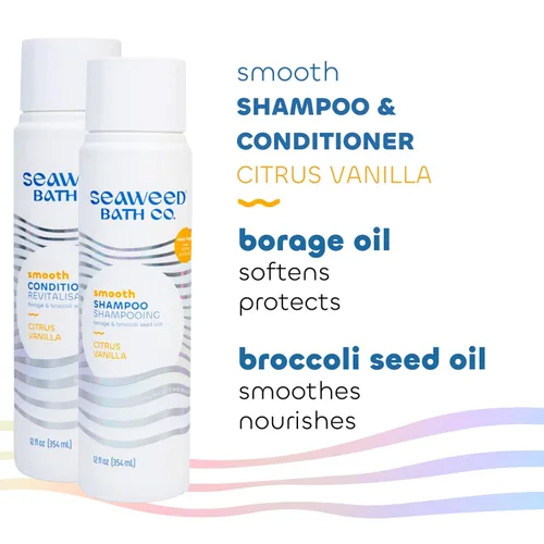 Miniatura 6 de Seaweed Bath Co. - Juego de champú y acondicionador suave, vainilla cítrica, hidrata con aloe, aceite de borraja y aceite de semillas de brócoli