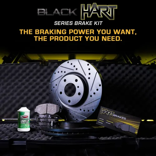 Miniatura 3 de Hart Brakes Kit Frenos y Rotores Traseros Pastillas de Freno Traseras Rotores y Pastillas de Freno Pastillas y Rotores de Freno Semimetálicos