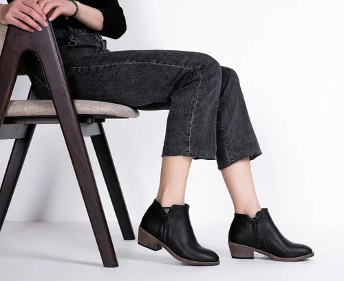 Miniatura 2 de Jeossy Botas de tobillo clásicas 9618 para mujer, botas de tacón grueso sin cordones para mujer