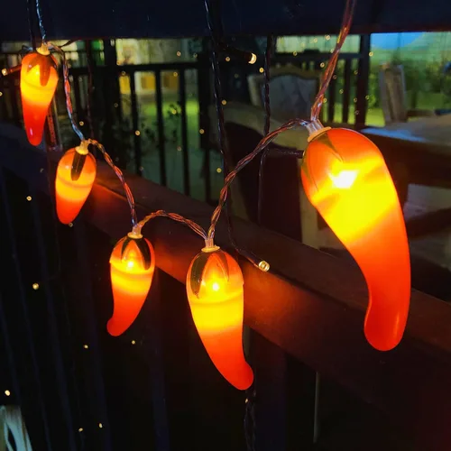 Miniatura 4 de 9.8 ft 20 LED Red Chili String Light Pepper Fairy Lights USB Powered Lámpara para fiesta de Navidad Decoración del hogar (2 modos USB)