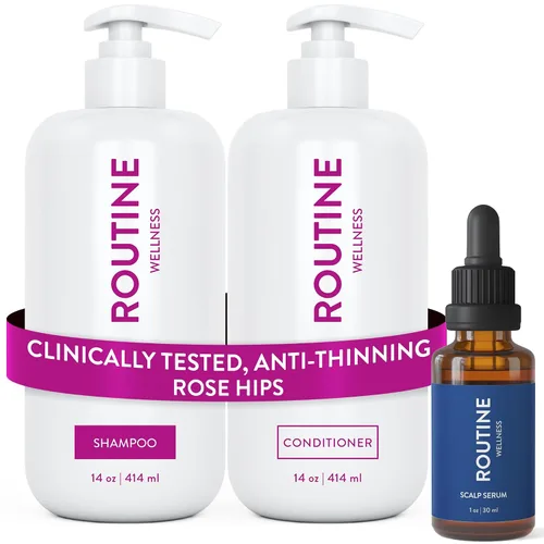 Miniatura 12 de Routine Wellness - Juego de champú y acondicionador para cabello más fuerte, con biotina, seguro para color, sin sulfato, vegano, clínicamente