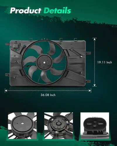 Miniatura 2 de SCITOO Reemplazo del ventilador de refrigeración del motor T622890, SK620658, GM3115243, 6010031, 76243, FA50306C, 2811883, 1581809, 1581810