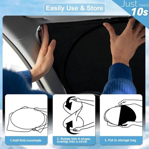 Miniatura 6 de Parasol para parabrisas de ajuste personalizado, cubierta para ventana delantera, protector de visera, reflectante 210T, bloqueo ultravioleta