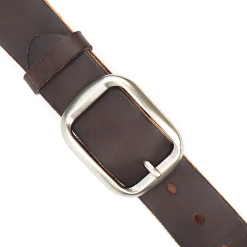 Miniatura 4 de Cinturón de mezclilla de cuero genuino para hombre, hecho a mano, 100% piel de vaca, diseños clásicos para el trabajo, negocios y casual