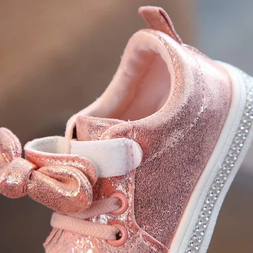 Miniatura 9 de XGao Zapatillas de deporte para bebés, niños y niñas, zapatos sin cordones para bebés, niñas y niñas, con lentejuelas brillantes, zapatos deportivos