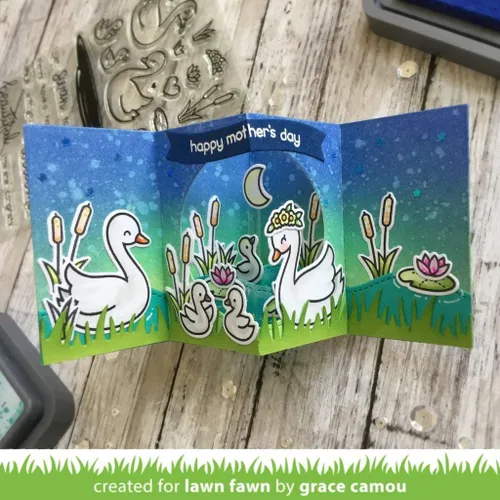 Miniatura 8 de Lawn Fawn Swan Soiree - Juego de sellos transparentes de 4 x 6 pulgadas y juego de troqueles personalizados a juego (LF2219, LF2220), paquete de 2