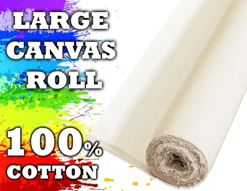 Miniatura 2 de The Yard - Rollos de lona para pintar, tela de lona de pato de algodón. 63 x 6 yardas (18 pies) de 7 onzas, lienzo crudo sin imprimar en blanco, sin