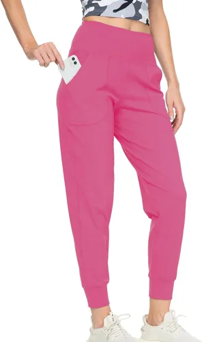 Kcutteyg - Pantalones deportivos de cintura alta con bolsillos para mujer, pantalones deportivos suaves para descanso, correr y entrenamiento
