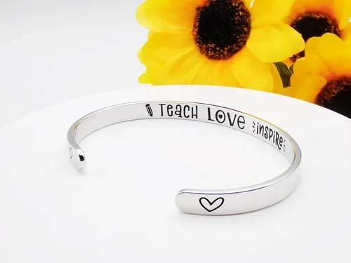 Miniatura 28 de Pulseras inspiradoras para mujer, joyería de acero inoxidable, con refranes, pulsera motivacional con mensaje oculto, pulseras grabadas para mejor
