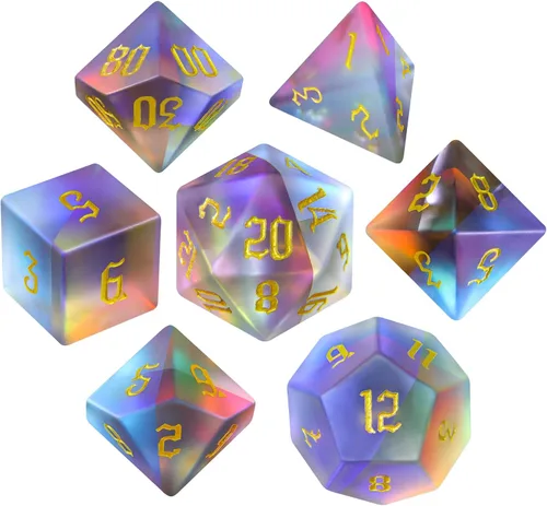 Miniatura 28 de LUCKY-M Juego de dados de piedras preciosas DND, juego de dados de mazmorras y dragones, juegos de dados RPG, accesorios de regalo