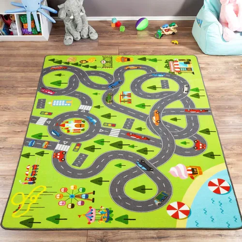 Miniatura 9 de HOMORE - Alfombra de juego para niños, alfombra para dormitorio de niños, sala de juegos de 4 x 6 pies Alfombra divertida y educativa de 48 x 76