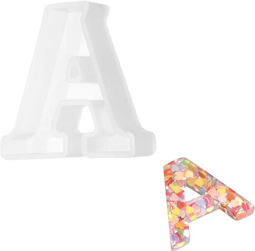 Miniatura 8 de MECCANIXITY Moldes de resina de 2.5 pulgadas, letras del alfabeto mayúscula Z 3D, moldes de silicona para hacer velas, manualidades, letreros